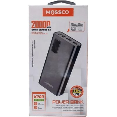 پاوربانک Mossco مدل K200 ظرفیت 20000 میلی آمپر