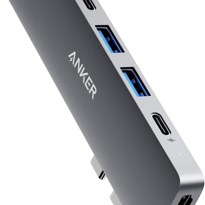 هاب 7 پورت نسل پنجم انکر مخصوص مک بوک Anker 547 USB-C Hub (7-in-2, for MacBook) – مدل A8371