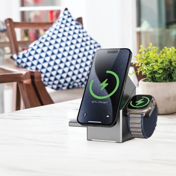 شارژر وایرلس 3 کاره گرین لاین Green Lion Power Trio 3 in 1 Magnetic Wireless Charger