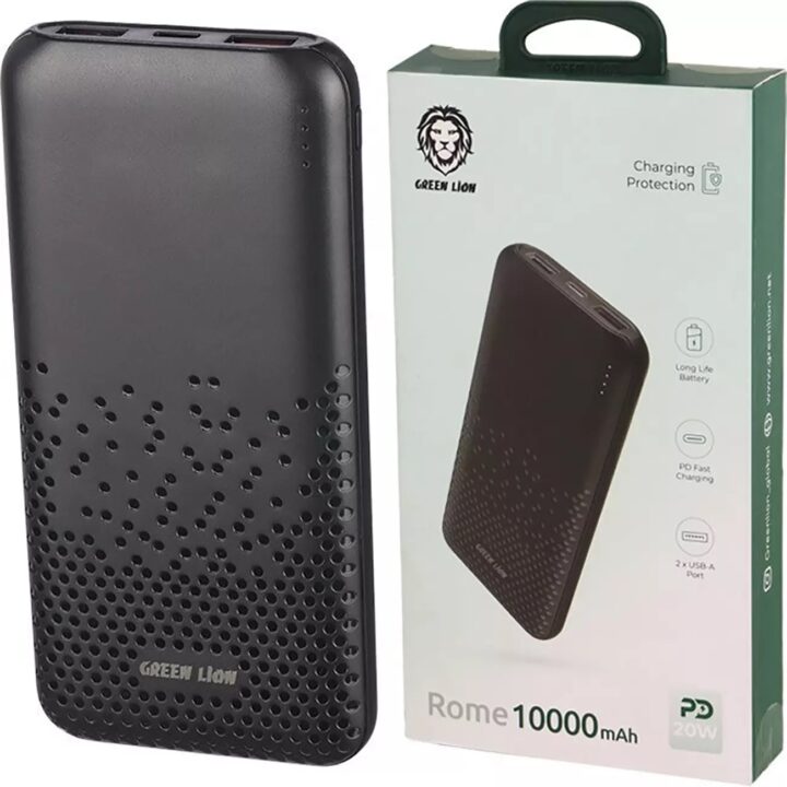 پاوربانک 20 وات 10000 گرین لاین Green Lion Rome GNRME10KPD2BK