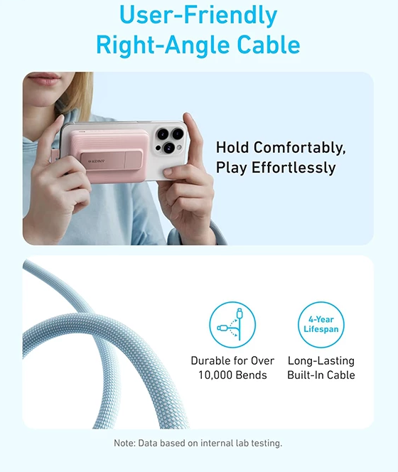 پاوربانک انکر مدل Zolo Magnetic A1685 ظرفیت 10000 میلی آمپر توان 30 وات