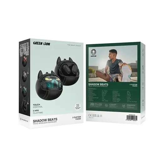 هندزفری بلوتوث گرین لاین Green Lion Shadow Beats True Wireless Earbuds GNSHBEATBK