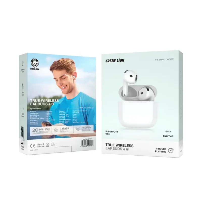 هندزفری بلوتوث گرین لاین Green Lion True Wireless Earbuds 4 GNTWS4G1WH