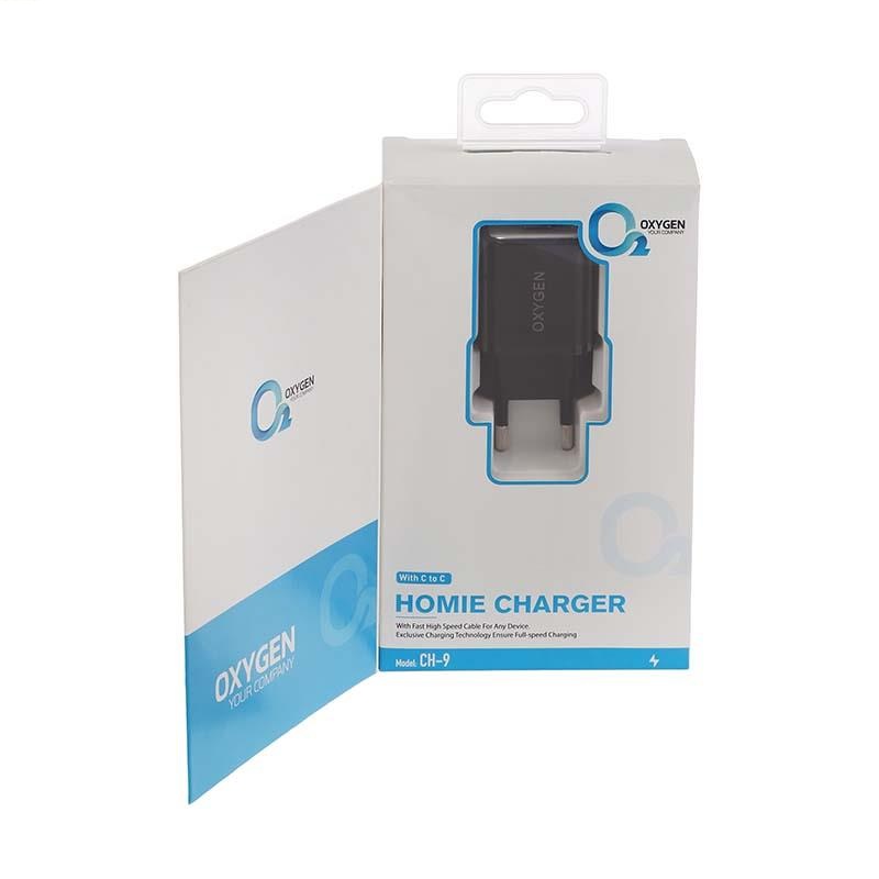 شارژر دیواری 30 وات اکسیژن مدل CH-9 به همراه کابل USB-C