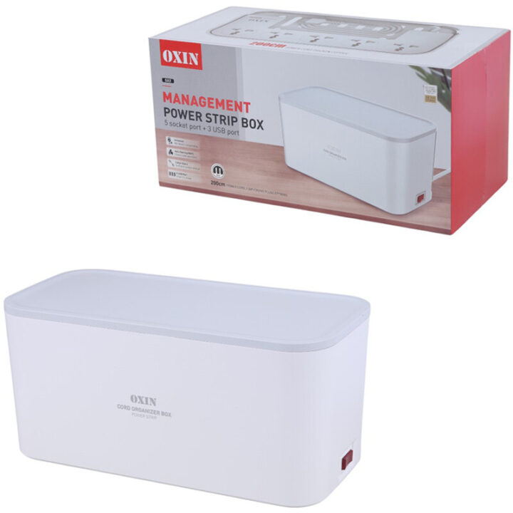 چند راهی 5 خانه ارت دار اوکسین SX2 با کابل 2 متری + شارژر USB