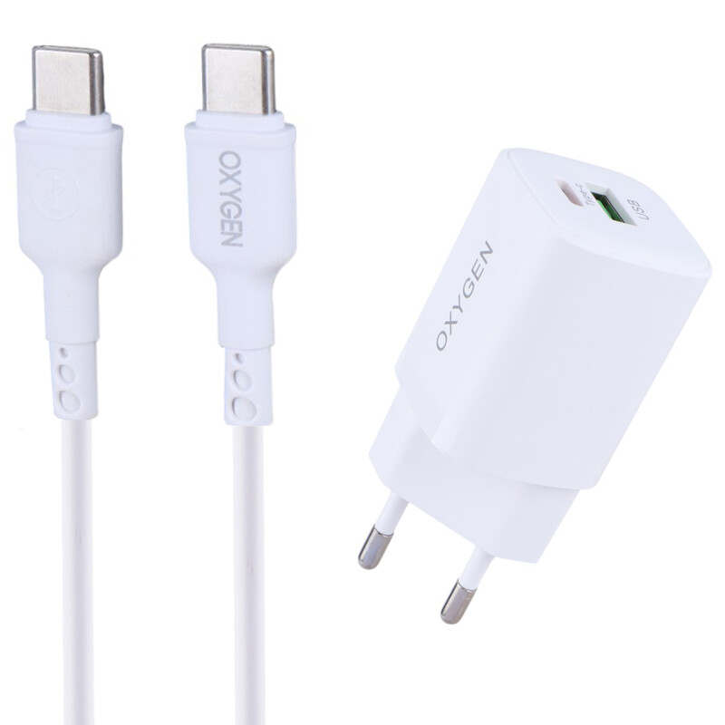 شارژر دیواری 30 وات اکسیژن CH-10 PD QC3.0 3Aکابل تبدیل تایپ سی