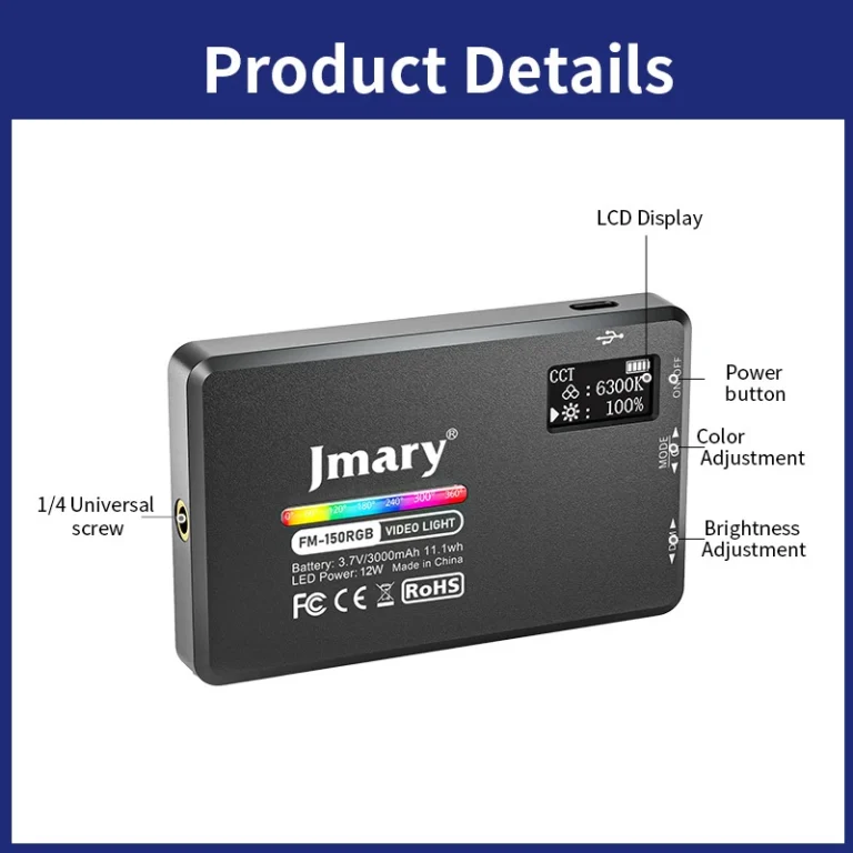 نور ثابت ال ای دی جیماری مدل فلت Jmary FM-150 RGB