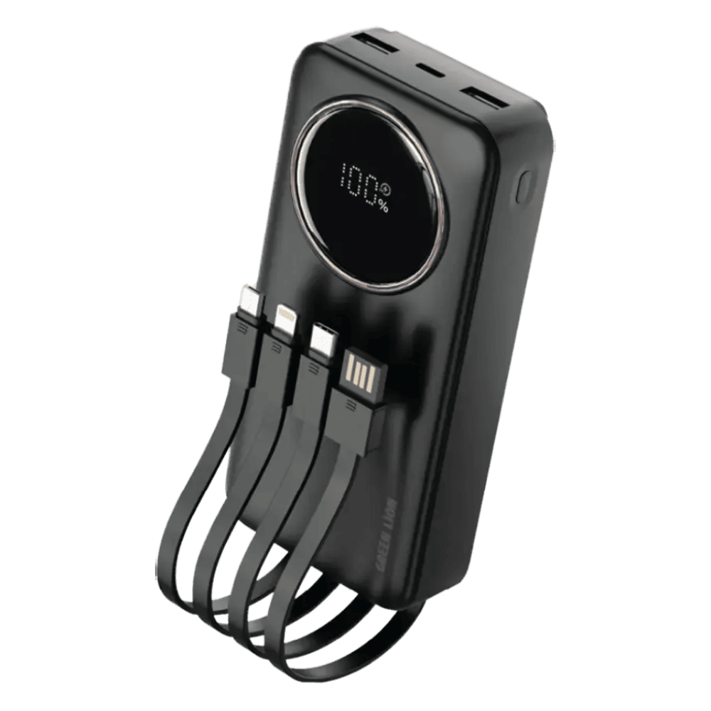 پاور بانک 20000 با کابل گرین لاین Green Lion Power Pulse Power Bank GNPWRPS20KBK